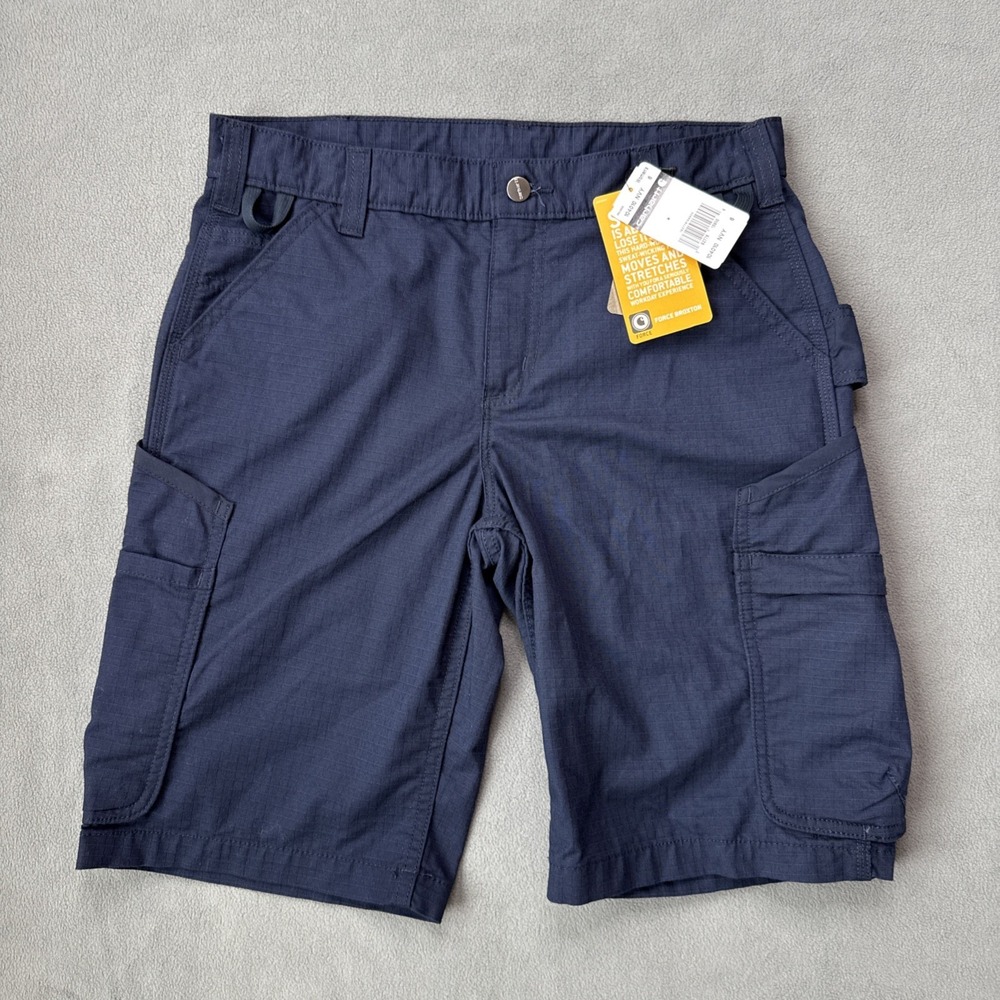 Carhartt Cargo Shorts Womens 6 Navy Force Broxton 11" Rugged Ripstop Utility NWT